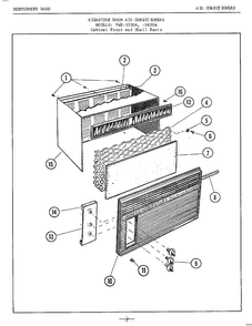Cabinet Front/shell Diagram and Parts List for 5330A  Frigidaire Air Conditioner