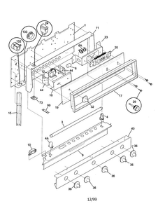 Backguard Diagram and Parts List for TGF645WFD2  Tappan Range