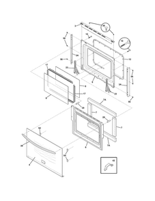 Doors Diagram and Parts List for FGET2765KWB  Frigidaire Wall Oven