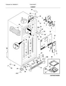 Cabinet Diagram and Parts List for FGHI2164QF1  Frigidaire Refrigerator