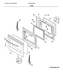 Door Diagram and Parts List for FCRE305CASD  Frigidaire Range