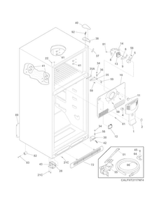 Cabinet Diagram and Parts List for LFHT2117NF6  Frigidaire Refrigerator