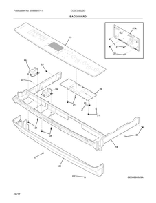 Backguard Diagram and Parts List for EI30ES55JSC  Electrolux Range