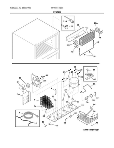 System Diagram and Parts List for FFTR1514QB4  Frigidaire Refrigerator