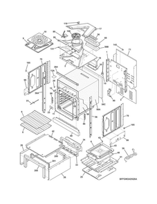 Body Diagram and Parts List for FFGW2425QBA  Frigidaire Wall Oven