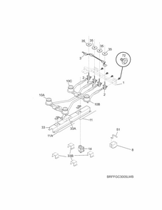Burner Diagram and Parts List for 79032409902  Kenmore Cooktop