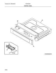 Control Panel Diagram and Parts List for FGEW3066UFB  Frigidaire Wall Oven