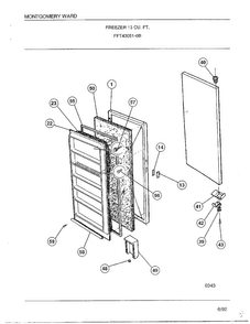 Freezer 13 Cubic Feet Diagram and Parts List for 43051-0B  Frigidaire Freezer