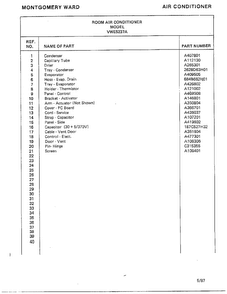 Room Air Conditioner Page 4 Diagram and Parts List for 5237A  Frigidaire Air Conditioner