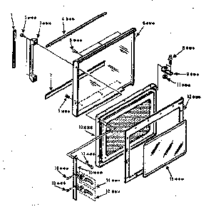 Door Parts Diagram and Parts List for 5648824581  Kenmore Microwave