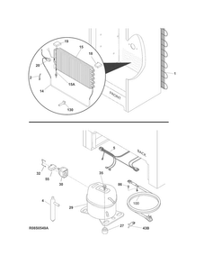 System Diagram and Parts List for FGVU17F8QWA  Frigidaire Freezer