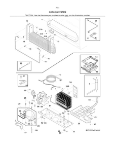 Cooling System Diagram and Parts List for 25370413419  Kenmore Refrigerator