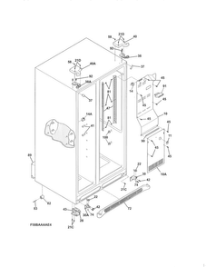 Cabinet Diagram and Parts List for FFHS2622MSU  Frigidaire Refrigerator