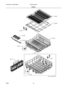 Racks Diagram and Parts List for FDSH450LAF5A  Frigidaire Dishwasher