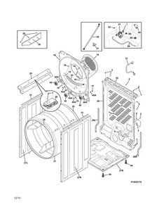Cabinet/drum Diagram and Parts List for CFSE5100QA0  Frigidaire Dryer