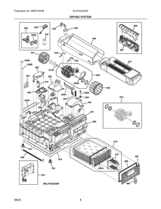 Drying System Diagram and Parts List for ELFE4222AW  Frigidaire Dryer