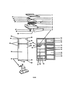 Refrigerator Assembly Diagram and Parts List for FRT12B2BW  Frigidaire Refrigerator