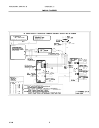 Wiring Diagram Diagram and Parts List for EW36IC60LS2  Frigidaire Cooktop