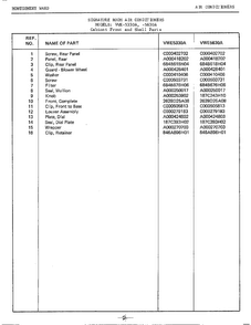 Cabinet Front/shell Page 2 Diagram and Parts List for 5330A  Frigidaire Air Conditioner