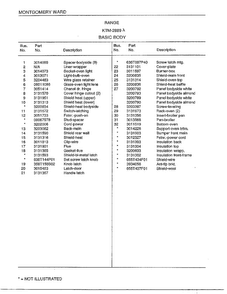 Range/basic Body Page 2 Diagram and Parts List for 2889A  Frigidaire Range