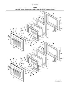 Doors Diagram and Parts List for 79049537710  Kenmore Wall Oven