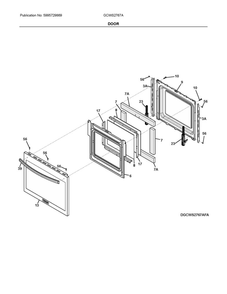 Door Diagram and Parts List for GCWS2767ADD  Frigidaire Wall Oven