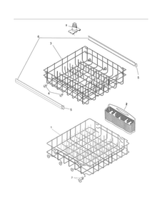 Racks Diagram and Parts List for FDB1450CHB4A  Frigidaire Dishwasher