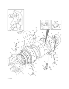 Motor/tub Diagram and Parts List for EFLW417SIW0  Electrolux Washer