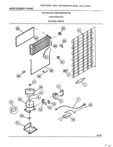System Parts Diagram and Parts List for 21844A  Frigidaire Refrigerator