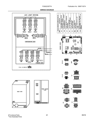 Wiring Diagram Diagram and Parts List for FGSS2335TF4  Frigidaire Refrigerator
