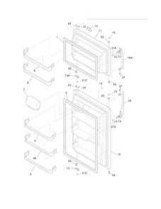 Doors Diagram and Parts List for LFTR1814LW8  Frigidaire Refrigerator