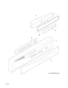 Control Panel Diagram and Parts List for LFBD2409LF3C  Frigidaire Dishwasher