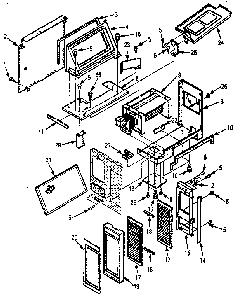 Grill And Duct Parts-b Diagram and Parts List for 5648765380  Kenmore Microwave