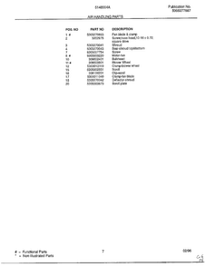 Air Handling Parts Page 2 Diagram and Parts List for 5148004A  Frigidaire Air Conditioner