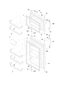 Door Diagram and Parts List for FFTR1814LMH  Frigidaire Refrigerator