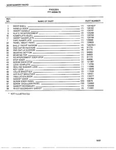 Freezer Page 2 Diagram and Parts List for 40846-7D  Frigidaire Freezer