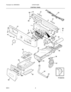 Control Panel Diagram and Parts List for CFW4701QW0  Frigidaire Washer