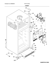 Cabinet Diagram and Parts List for FFHT1514TS0  Frigidaire Refrigerator