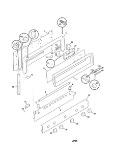 Backguard Diagram and Parts List for TGF657BFD5  Tappan Range