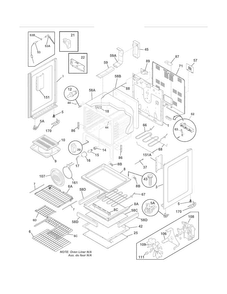 Body Diagram and Parts List for FGEF3055MFE  Frigidaire Range