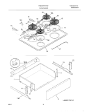 COOKTOP Diagram and Parts List for FES300WCWJ  Frigidaire Range