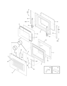 Doors Diagram and Parts List for FGET3065KFB  Frigidaire Wall Oven
