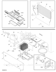 System Diagram and Parts List for FGRU19F6QF  Frigidaire Refrigerator