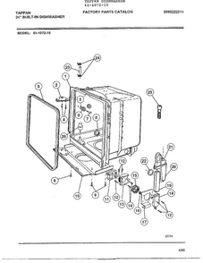 24" Built-in Dishwasher Page 3 Diagram and Parts List for 61-1072-10  Frigidaire Dishwasher