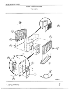 Room Air Conditioner Diagram and Parts List for 5198B  Frigidaire Air Conditioner