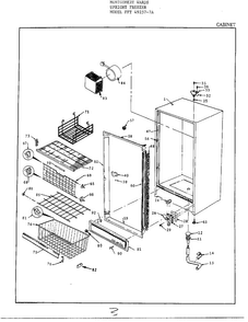 Cabinet Diagram and Parts List for 49257A  Frigidaire Freezer