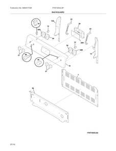 Backguard Diagram and Parts List for FFEF3043LSP  Frigidaire Range