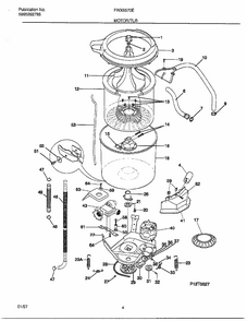 Motor/tub Diagram and Parts List for FWX6970E  Frigidaire Washer