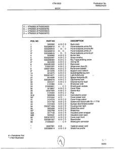 Body Page 2 Diagram and Parts List for 2833-80B  Frigidaire Range