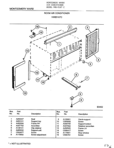 Room Air Conditioner Page 5 Diagram and Parts List for 5467C  Frigidaire Air Conditioner